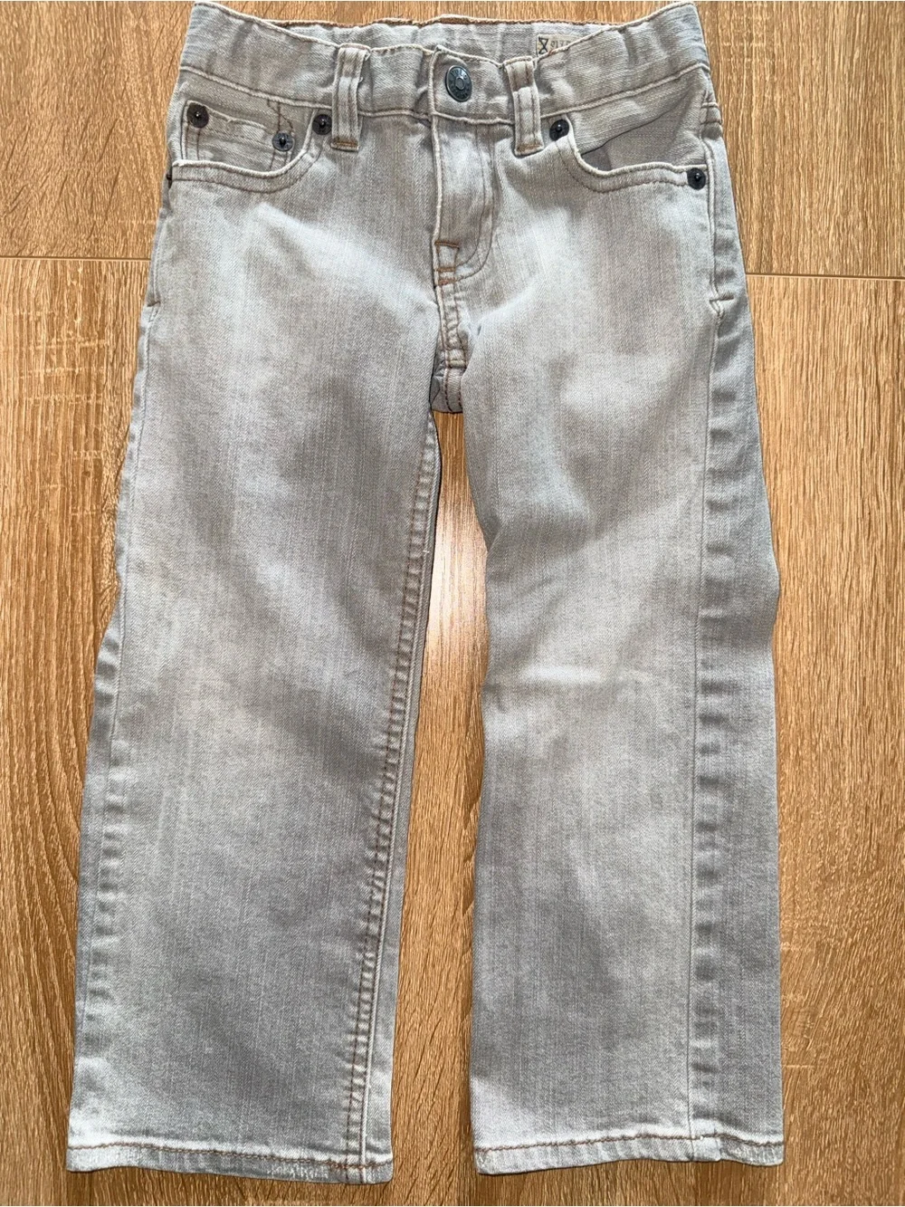 Polo by Ralph Lauren toddler boy grey Denim Jeans with adjustable waist sz 3t